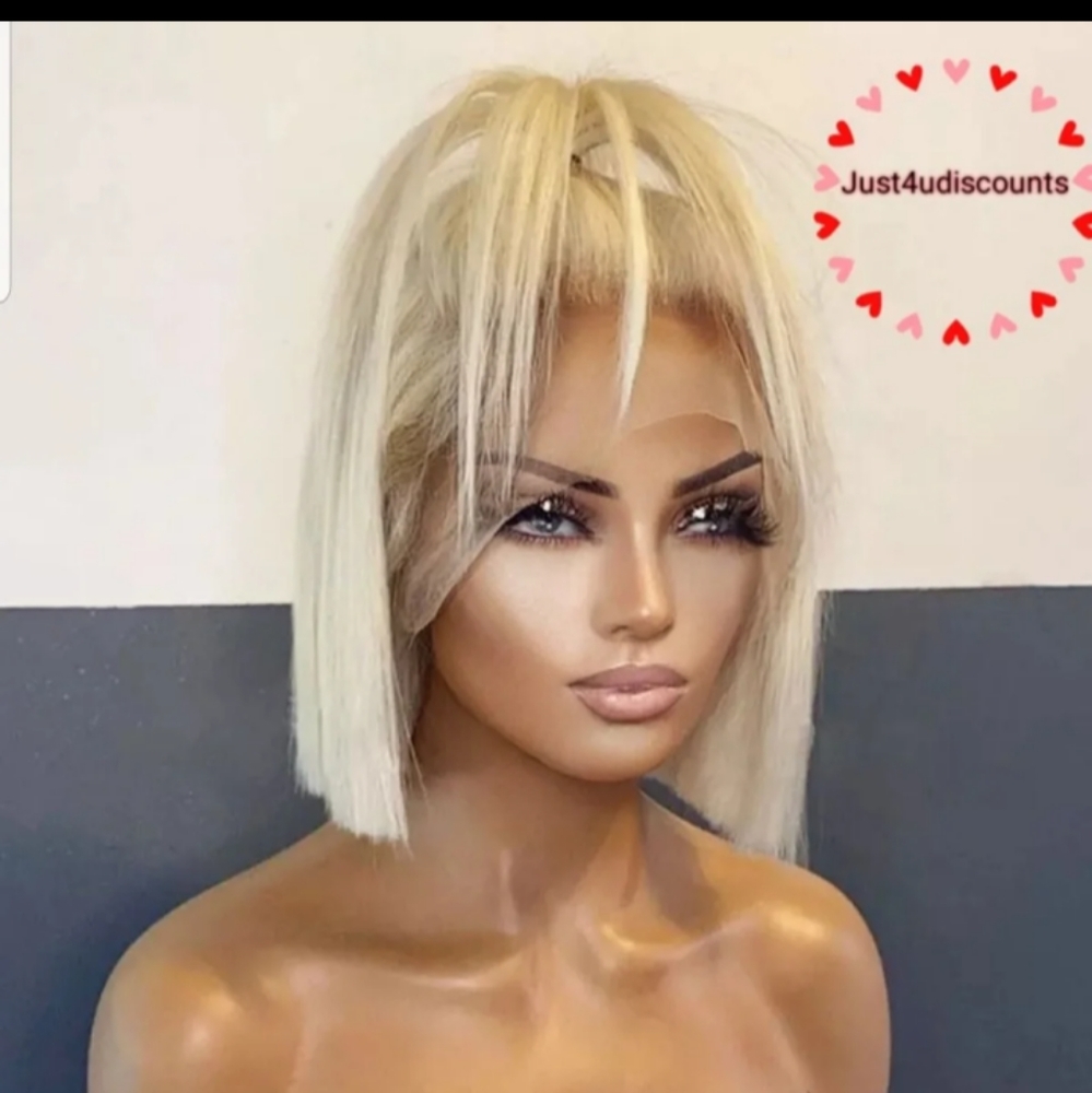 Human hair lace front wig